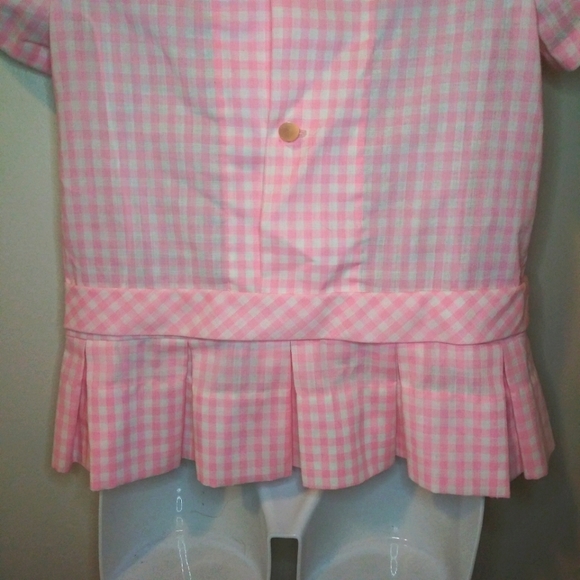 Vintage 1920-30's Toddler's Pink & White Gingham Handmade Dropped Waist Dress - Picture 8 of 13